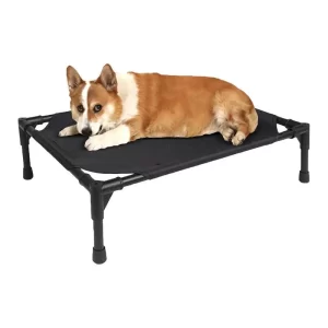 Elevated Dog Bed Pet Cot With Canopy Shade Tent Portable Pet Dot For Camping Beach Durable Oxford Fabric Extra Carrying Bag