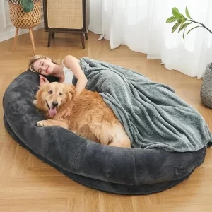 Human Dog Bed, 72"x48"x10" Human Sized Dog Bed for People Adults, Giant Dog Bed for Humans Nap Bed Dark Grey