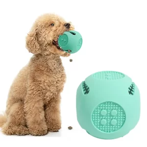 Soft Durable Dog Toy Ball Dog Food Ball Dog Food Toys Teeth Ball Slow Feeder Dispenser Mental Stimulation Puzzle Toy for Medium
