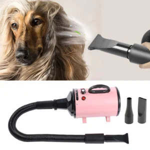 Dog Blow Dryer Stepless Low Noise Adjustable Speed and Temperature High Power Pet Hair Dryer